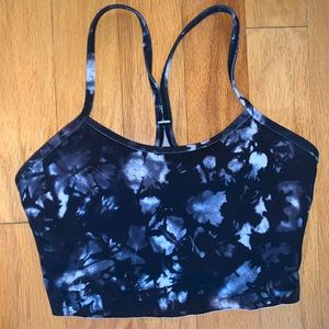 LULULEMON cropped y tank floral black athletic workout crop top